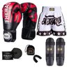 Kit Boxe Muay Thai Fheras Top Elite Vermelho (03002178) - 7