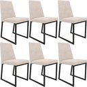 Ver imagem 1 de Kit 06 Cadeiras Para Sala De Jantar Base Aço Industrial Preto Dafne L02 Suede Bege - Lyam Decor
