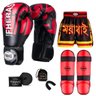 Kit Boxe Muay Thai Fheras Top Elite Vermelho (03002186) - 7