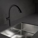 Ver imagem 4 de Torneira Cozinha Monocomando,42cm, Aço Inox, Bico Extensor Acabamento: Premium; Cor: Preta