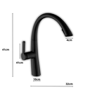 Ver imagem 5 de Torneira Cozinha Monocomando,42cm, Aço Inox, Bico Extensor Acabamento: Premium; Cor: Preta