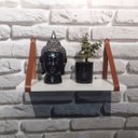 Ver imagem 4 de Kit 2 Prateleiras Branca em MDF 60x15cm com alça Caramelo para sala cozinha banheiro quarto