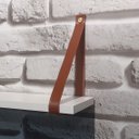 Ver imagem 7 de Kit 2 Prateleiras Branca em MDF 60x15cm com alça Caramelo para sala cozinha banheiro quarto