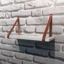 Ver imagem 3 de Kit 2 Prateleiras Branca em MDF 60x15cm com alça Caramelo para sala cozinha banheiro quarto