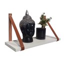 Ver imagem 2 de Kit 2 Prateleiras Branca em MDF 60x15cm com alça Caramelo para sala cozinha banheiro quarto