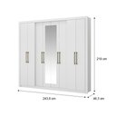 Ver imagem 2 de Guarda Roupa Casal 8 Portas 4 Gavetas Espelho 1096 Carraro - Branco