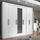 Ver imagem 1 de Guarda Roupa Casal 8 Portas 4 Gavetas Espelho 1096 Carraro - Branco