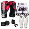 Kit Boxe Muay Thai Fheras Top Elite Vermelho (03002092) - 7