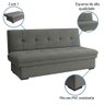 Sofá Cama 3 Lugares Bella Suede Cinza 1,80M Cinza - 3