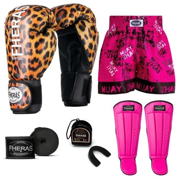 Kit Boxe Muay Thai Fheras Top Onça (03000844) - 1
