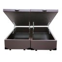 Ver imagem 1 de Cama Box Baú Blindado Casal Bipartido King Design Sintético Marrom 138x188x41