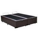 Ver imagem 2 de Cama Box Baú Blindado Casal Bipartido King Design Sintético Marrom 138x188x41