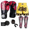 Kit Boxe Muay Thai Fheras Top Elite Vermelho (03002231) - 7