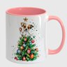 Caneca Branca com Interna Rosa Y4 Cachorro Dog Natal Arvore 7 - 1