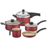 Jogo de Panelas Turim 5 Peças Vermelho inclui Panela de Pressão - Tramontina - 1