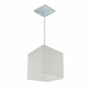Ver imagem 1 de Lustre Pendente Quadrado Vivare Md-4223 Cúpula em Tecido 15/13x13cm - Bivolt - Branco - Bivolt