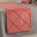 Ver imagem 4 de Peseira Drapeada Veludo Luxo 2,90x0,50m Dupla Face cama king Rosa Coral
