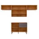 Ver imagem 4 de Cozinha Compacta Modulada 4 Peças 100% MDF Divina Marrom/Cinamomo/Titânio