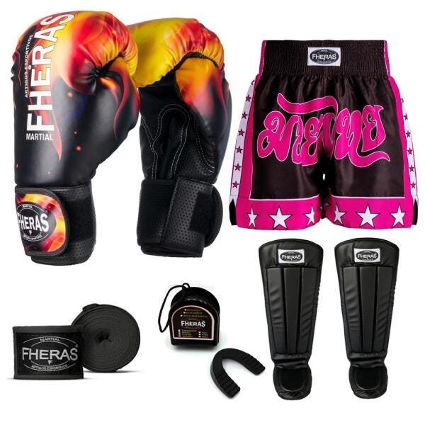Kit Boxe Muay Thai Fheras Top Fogo (03001273) - 7