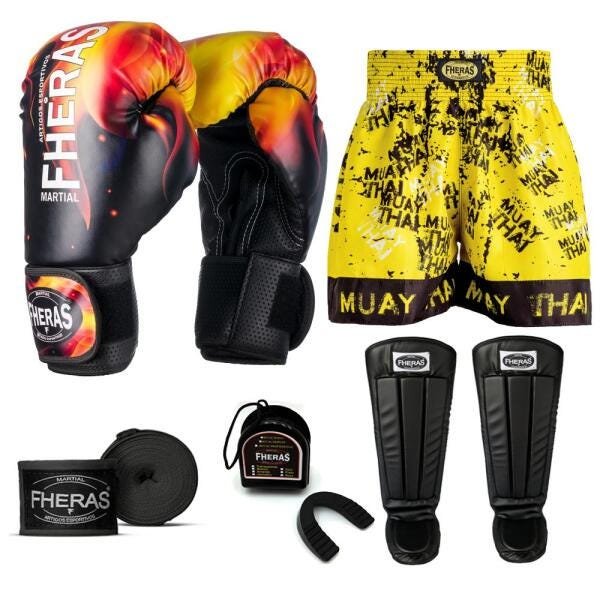 Kit Boxe Muay Thai Fheras Top Fogo (03001278) - 1