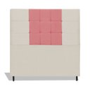 Ver imagem 1 de Cabeceira Estofada Box Casal King Size Encosto para Cama Maveric 195x126 Cm Composê Bege/ Rosa