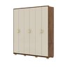 Guarda Roupas Noronha 6 Portas 100% Mdf Ideal para Ambientes Pequenos:nature Alasca - 9