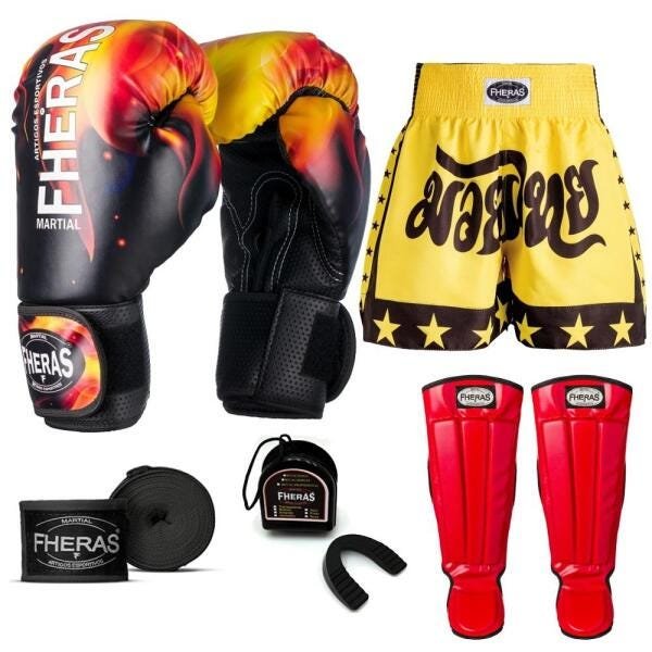 Kit Boxe Muay Thai Fheras Top Fogo (03001302) - 1