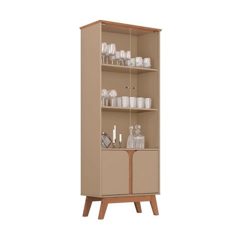 Cristaleira Madri 4 Portas 3 Prateleiras MDF e MDP 70cm Fendi Bechara Móveis