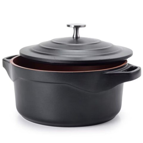 Caçarola Le Cook 4,5 Litros com Pegadores de Silicone Cacarola Le Cook Premier Black 24cm 4,5l C/peg