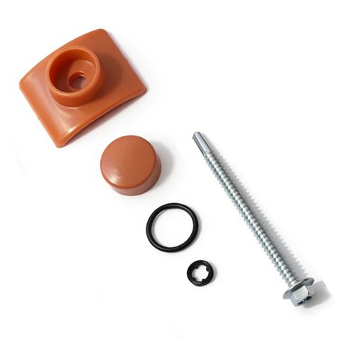 Kit Vedação Fixação Parafuso Capa Telhas Colonial PVC 10 un Marrom