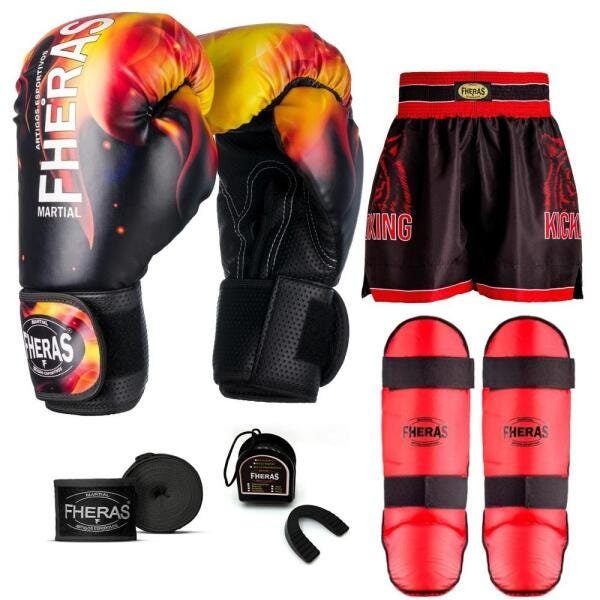 Kit Boxe Muay Thai Fheras Top Fogo (03001344) - 7