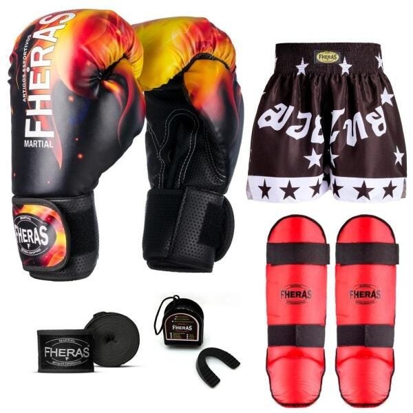 Kit Boxe Muay Thai Fheras Top Fogo (03001346) - 7