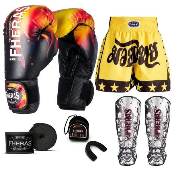 Kit Boxe Muay Thai Fheras Top Fogo (03001412) - 1