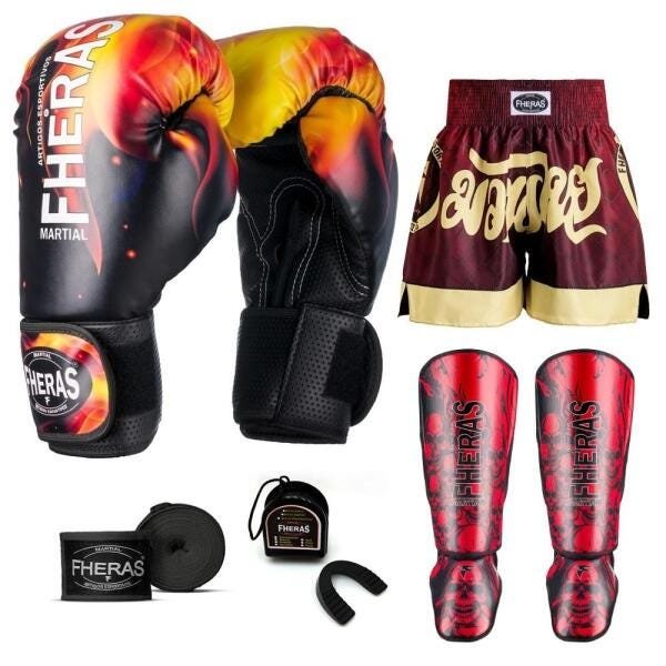 Kit Boxe Muay Thai Fheras Top Fogo (03001424) - 1