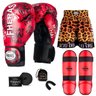 Kit Boxe Muay Thai Fheras Top Grafite Vermelho (03003300) - 7