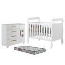 Ver imagem 1 de Berço Americano Soninho com Cômoda Fly Branco Acetinado Colchão Americano Sleep - Tigus