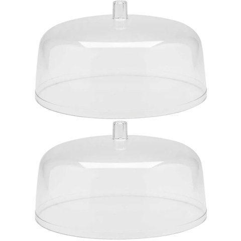Kit 2 Cúpulas para Prato de Bolo 30cm Tampas Boleira Natural Cozinha Padaria Confeitaria ou