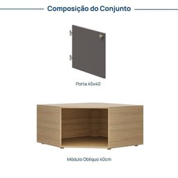 Armário de Canto Suspenso 40cm Módulo Frame CabeCasa MadeiraMadeira - 3