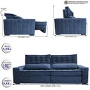 Ver imagem 2 de Sofá Retrátil e Reclinável 3,15m Cama inBox Big Star com SoftGel D40 Velupluma Azul