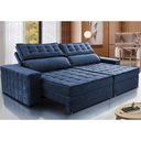 Ver imagem 1 de Sofá Retrátil e Reclinável 3,15m Cama inBox Big Star com SoftGel D40 Velupluma Azul