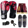 Kit Boxe Muay Thai Fheras Top Elite Vermelho (03002160) - 7