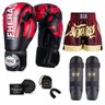 Kit Boxe Muay Thai Fheras Top Elite Vermelho (03002161) - 7