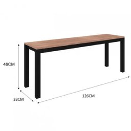 BANCO AURA PRETO FOSCO BARONA BP AÇO/MDP LARGURA 126CM - PROFUNDIDADE 33CM - ALTURA 46CM - 3