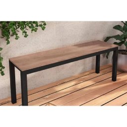 BANCO AURA PRETO FOSCO BARONA BP AÇO/MDP LARGURA 126CM - PROFUNDIDADE 33CM - ALTURA 46CM - 4