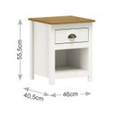 Ver imagem 3 de Kit 02 Mesas de Cabeceira Madeira Maciça 9100 Topazio Branco Carvalho FNT