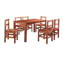 Ver imagem 1 de Mesa de Jantar 6 Lugares Cherry Madeira Maciça Mogano - Pnr Móveis