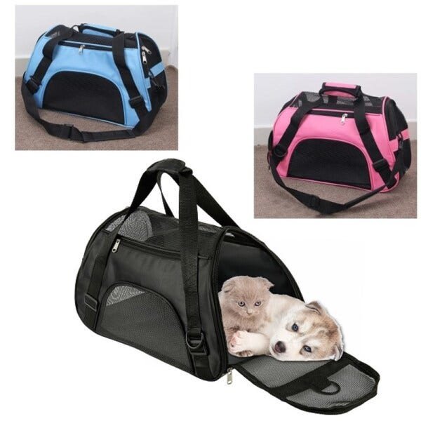 Bolsa pet transporte tamanho medio mochila mala para gato cachorro caixa passeio viagem - 1
