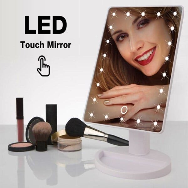 Espelho grande Portátil led maquiagem mesa iluminação de 22 leds aumento giratorio barba - 5