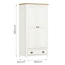 Ver imagem 2 de Guarda Roupa Solteiro Topázio 2 Portas e 1 Gaveta Branco/freijó - Finestra Móveis