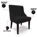 Ver imagem 3 de Kit 2 Cadeiras Estofadas para Sala de Jantar Base Fixa de Madeira Preto Lia Linho Preto - Ibiza